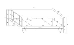 Galds Sven, 46x120x65 cm, brūns/balts цена и информация | Журнальные столики | 220.lv