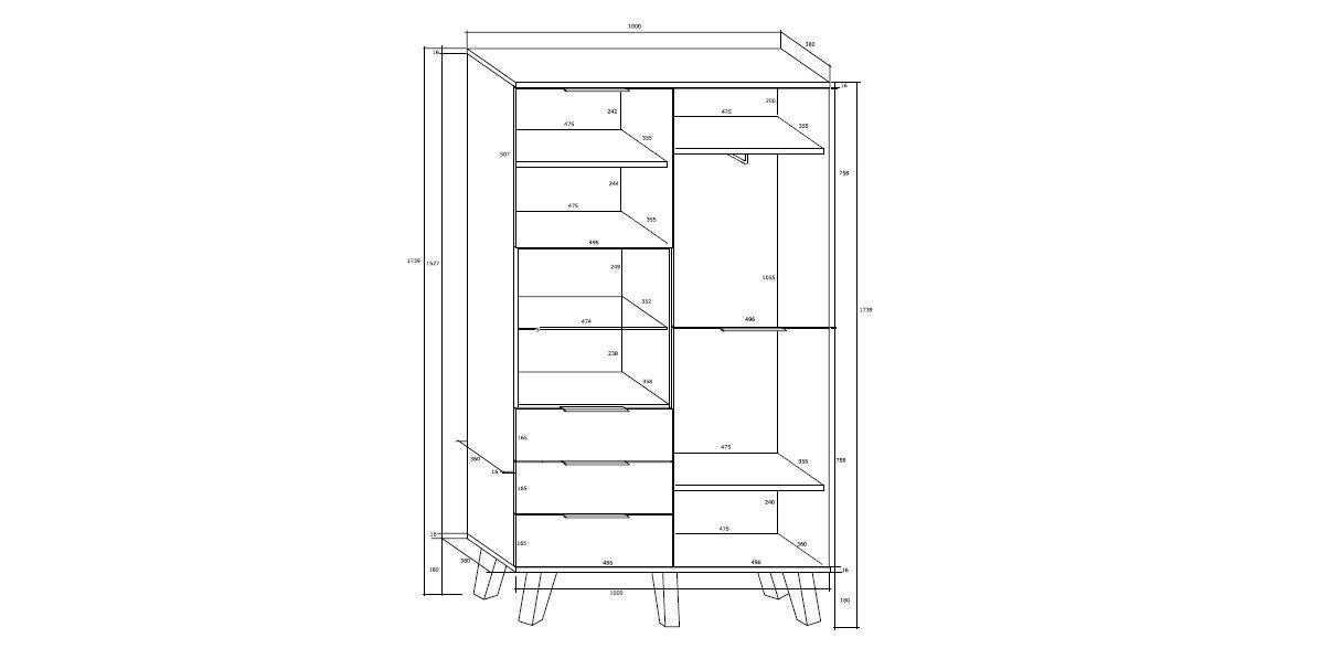 Skapis Sven 2D3S, balts цена и информация | Plaukti | 220.lv