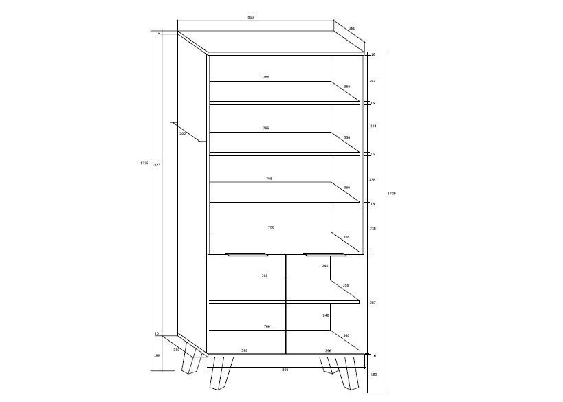 Plaukts Sven 2D, melns/balts цена и информация | Plaukti | 220.lv