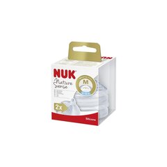 Силиконовая соска NUK Nature Sense M с отверстиями 6-18 мес., 2 шт. цена и информация | Бутылочки и аксессуары | 220.lv