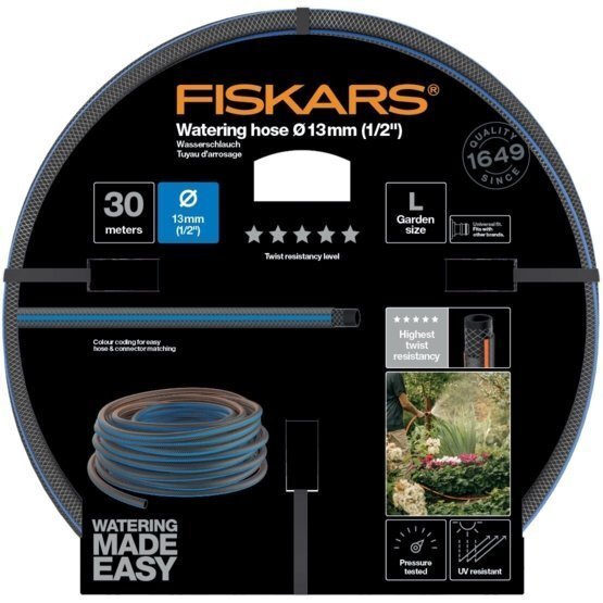 Laistīšanas šļūtene Fiskars Q5, 13 mm (1/2”) 30 m цена и информация | Laistīšanas sistēmas | 220.lv