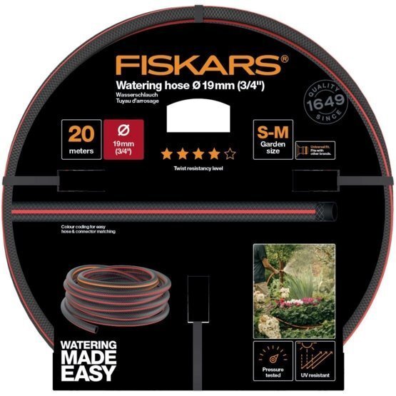 Laistīšanas šļūtene Fiskars Q4, 19 mm (3/4'') 20 m cena un informācija | Laistīšanas sistēmas | 220.lv