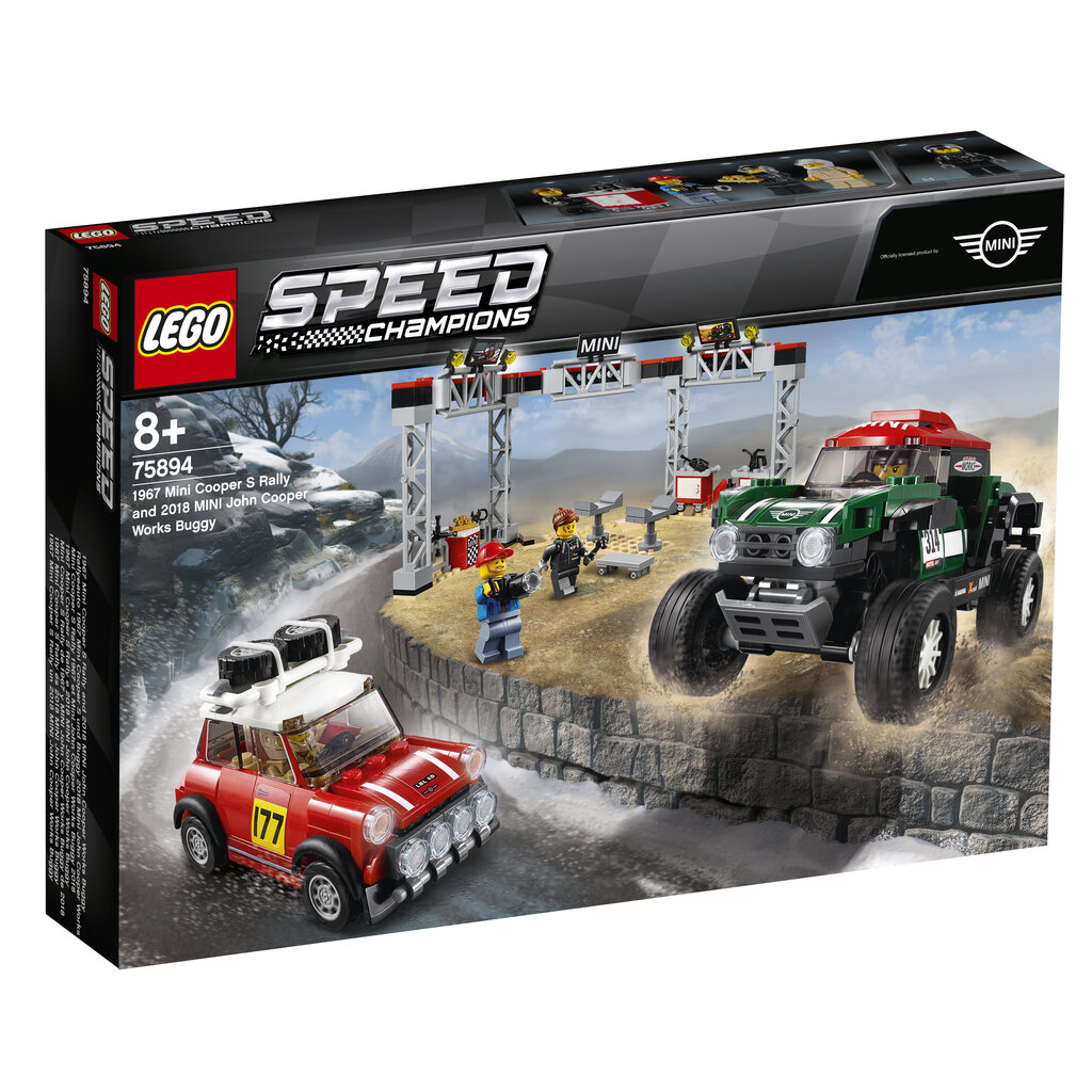 75894 LEGO® SPEED CHAMPIONS 1967 Mini Cooper S Rally и 2018 MINI John  Cooper Works Buggy цена | 220.lv