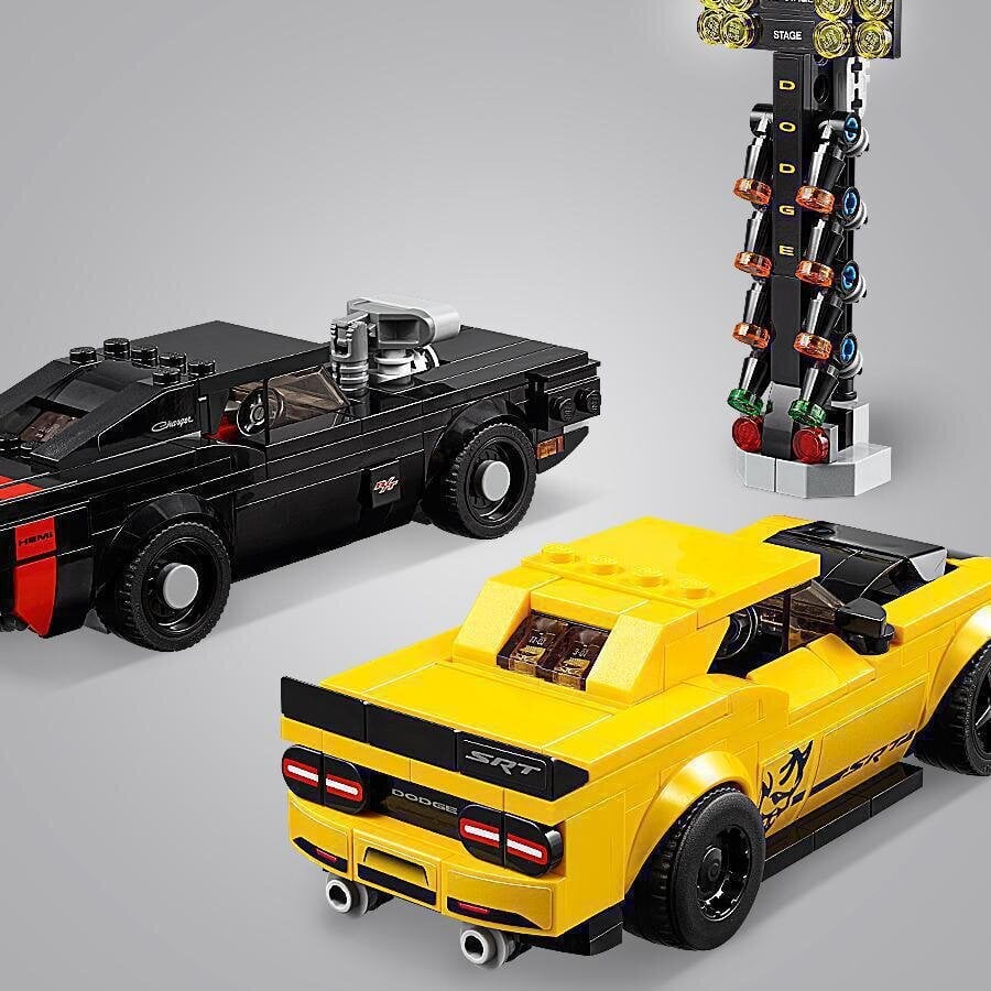 75893 LEGO® Speed Champions 2018 Dodge Challenger SRT Demon ir 1970 Dodge Charger R/T cena un informācija | Konstruktori | 220.lv