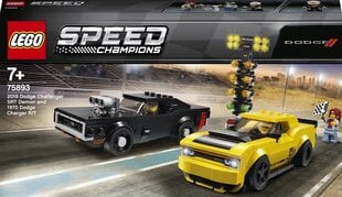 75893 LEGO® SPEED CHAMPIONS 2018 Dodge Challenger SRT Demon и 1970 Dodge Charger R/T цена и информация | Конструкторы | 220.lv