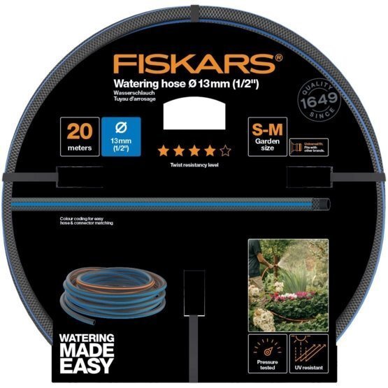 Laistīšanas šļūtene Fiskars Q4, 13mm (1/2”) 20 m cena un informācija | Laistīšanas sistēmas | 220.lv