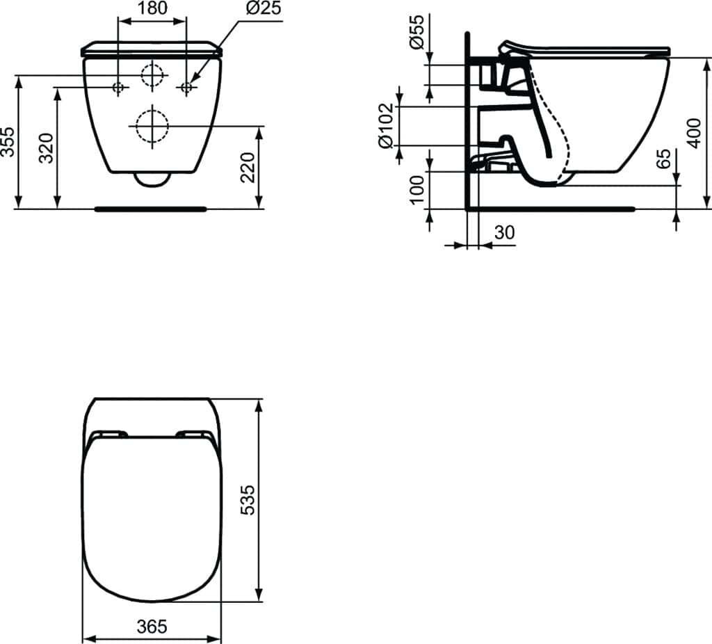 Piestiprināmais klozetpods Ideal Standard Tesi AquaBlade, bez vāka цена и информация | Tualetes podi | 220.lv