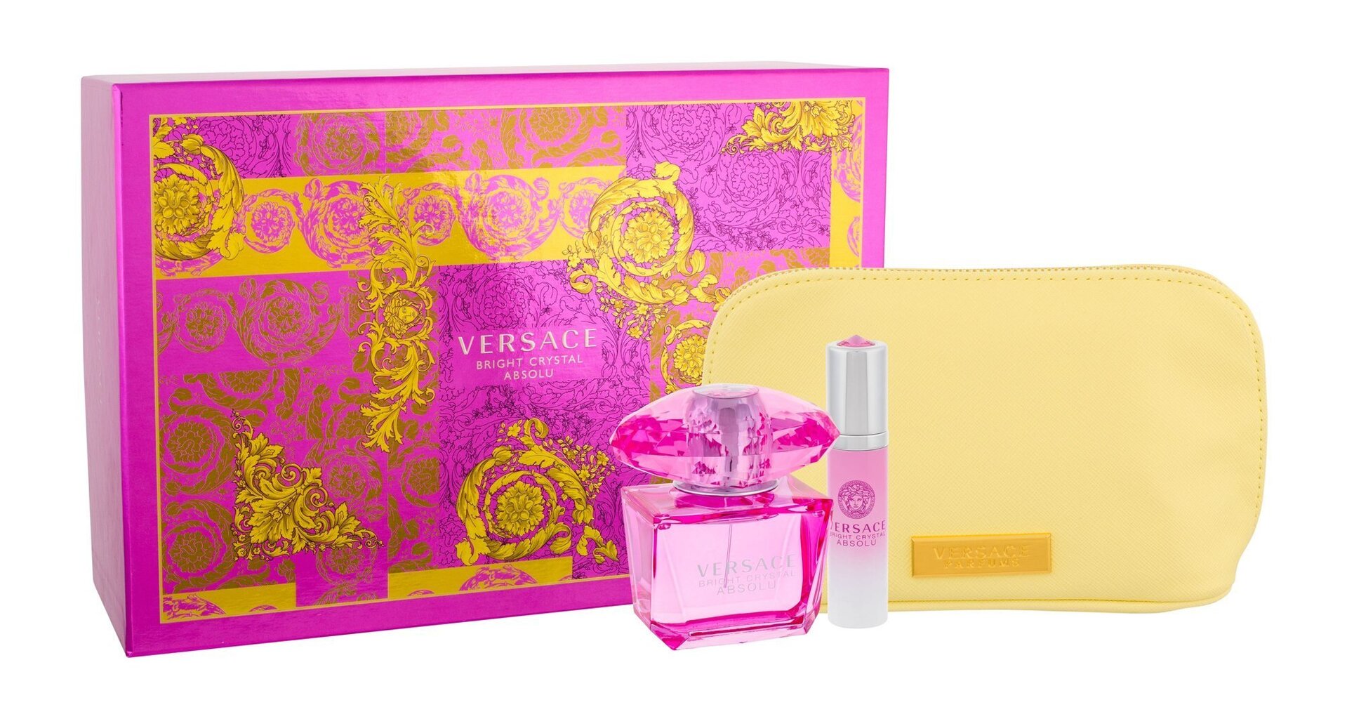 Komplekts Versace: parfimērijas ūdens Bright Crystal Absolu EDP sievietēm 90 ml + parfimērijas ūdens Bright Crystal Absolu EDP sievietēm 10 ml + kosmētikas somiņa цена и информация | Sieviešu smaržas | 220.lv