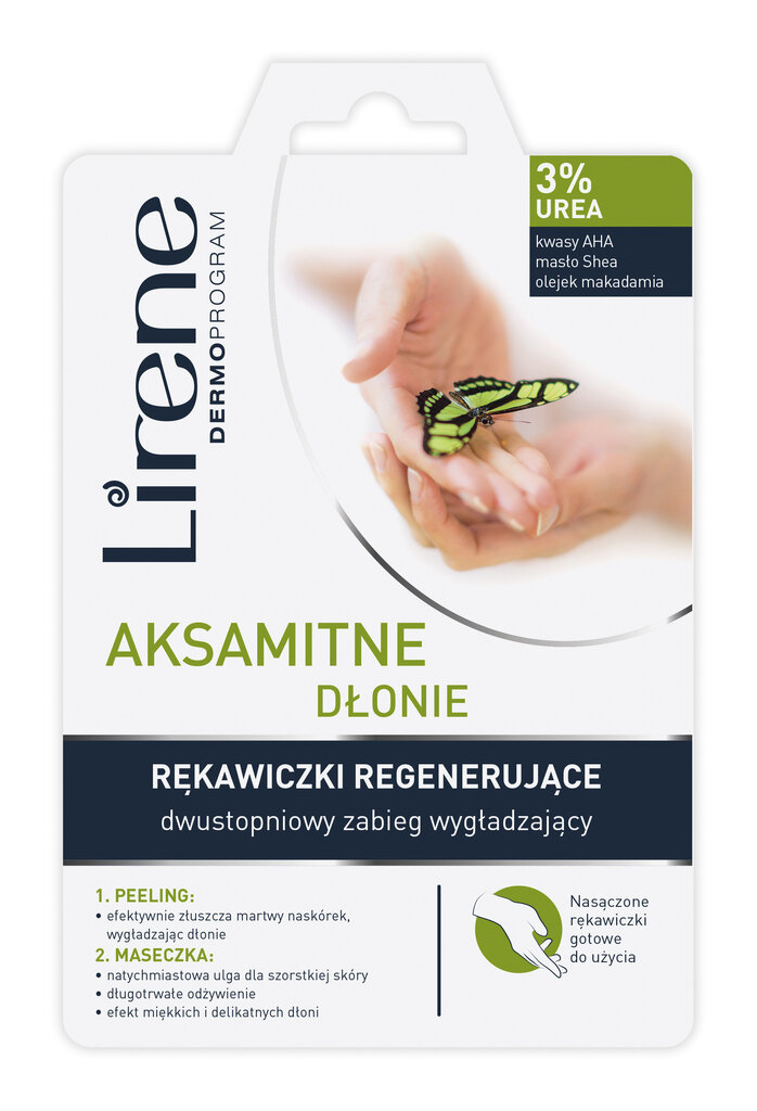 Intensīvs 2 pakāpju atjaunojošs līdzeklis cimdi-maska Lirene 22 ml цена и информация | Ķermeņa krēmi, losjoni | 220.lv