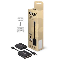 Club 3D, USB-C/DVI-D, 18 cm cena un informācija | Kabeļi un vadi | 220.lv