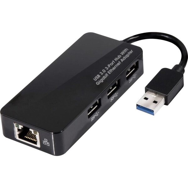 Club 3D USB 3.0 3-port hub with gigabit ethernet цена | 220.lv