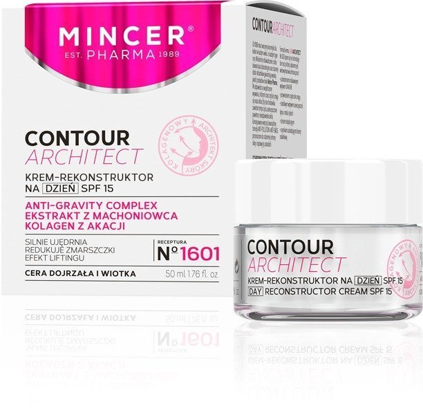 Ikdienas sejas krēms Mincer Pharma Contour Architect SPF15 1601 50 ml cena un informācija | Sejas krēmi | 220.lv