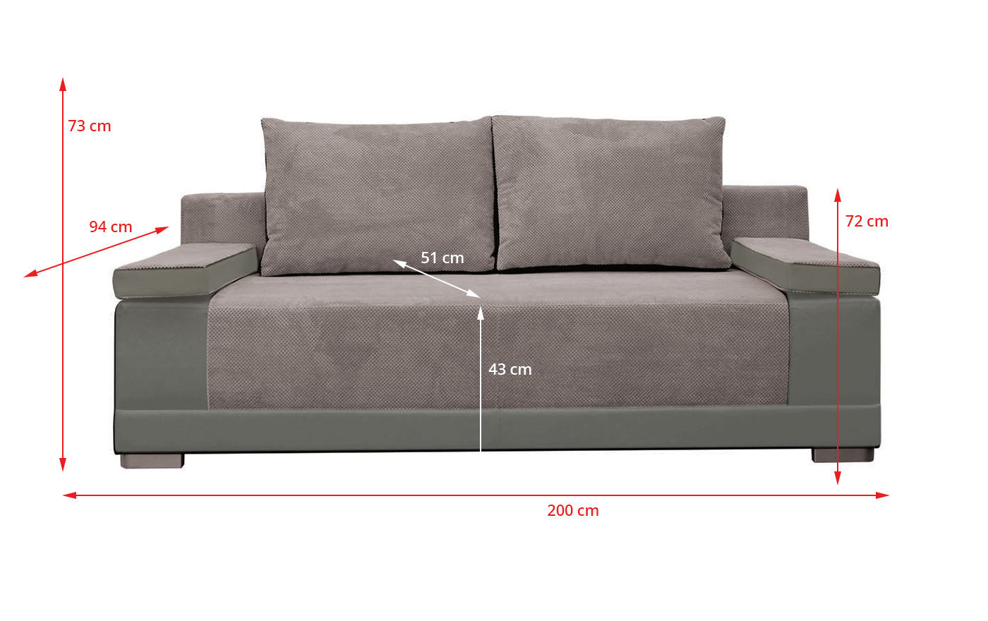 Dīvāns Rimini, smilškrāsā/brūns цена и информация | Dīvāni | 220.lv