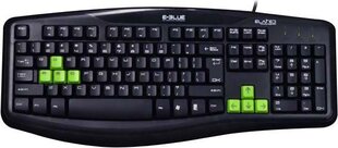 E-Blue Elated Игровая клавиатура с проводом USB Черная (ENG) цена и информация | Клавиатуры | 220.lv