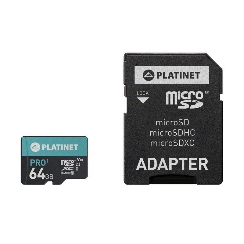 Platinet PRO1 64GB Micro SDHX Class 10 Atmiņas Karte cena un informācija | Atmiņas kartes mobilajiem telefoniem | 220.lv