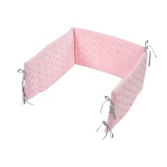 Bērnu gultiņas aizsargs Klupš Velvet Kids Cot Bumper Pink V101, 180 x 30 cm cena un informācija | Bērnu drošības preces | 220.lv