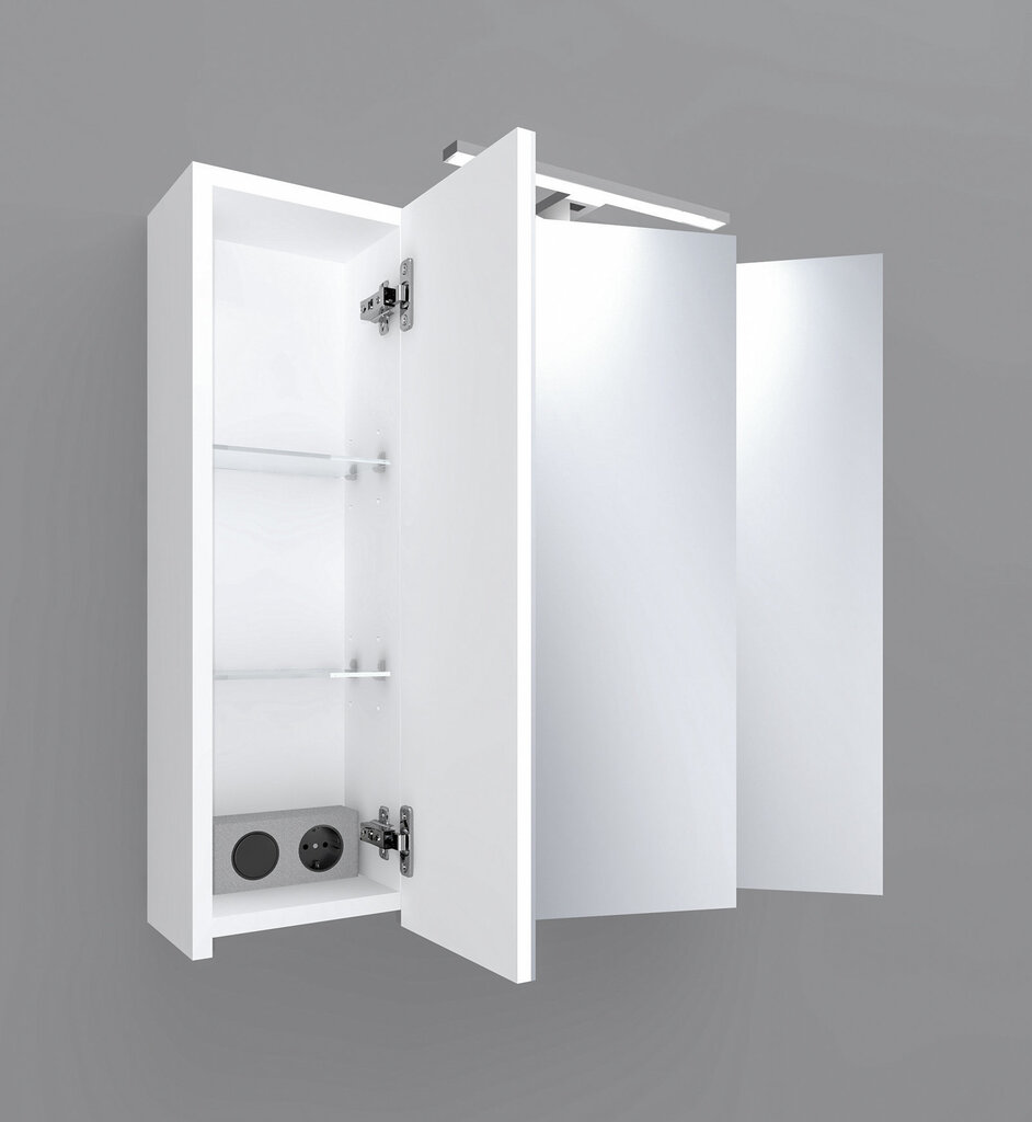 Sienas vannas istabas skapis Fabian, 80x68x16 cm, balts cena un informācija | Vannas istabas skapīši | 220.lv