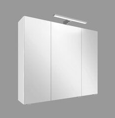 Подвесной шкаф для ванной комнаты Fabian, 80x68x16 см, белый цена и информация | Шкафчики для ванной | 220.lv
