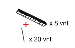 Plastmasas apmale melna 7,8 cm augstums (8 gab) un plastmasas naglas (20 gab) komplekts cena un informācija | Žogi un piederumi | 220.lv