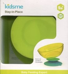 KidsMe Stay-in-Place lipīgs trauku un glāžu turētājs, Lime, 9 mēn+, 1 gab. цена и информация | Детская посуда, контейнеры для молока и еды | 220.lv