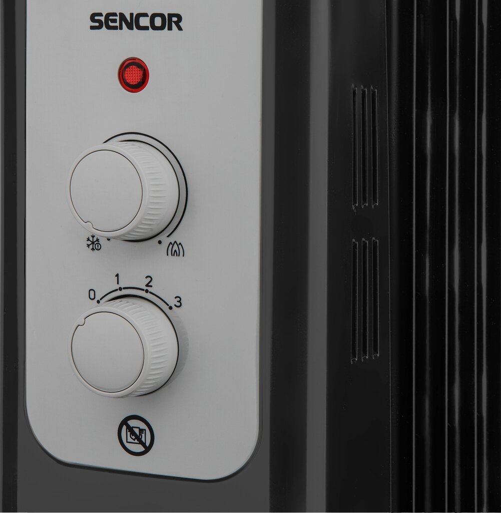 Eļļas radiators SENCOR SOH 3307BK, 1500W, 7 sekcijas цена и информация | Sildītāji | 220.lv