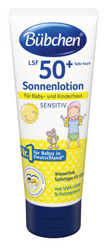 Bubchen Sensitive saules aizsargkrēms ar SPF50, 100 ml cena un informācija | Sauļošanās krēmi | 220.lv