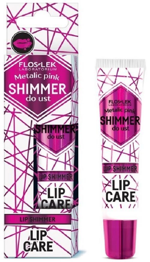 Lūpu spīdums Floslek Lip Care Shimmer 10 g, Metalic pink cena un informācija | Lūpu krāsas, balzāmi, spīdumi, vazelīns | 220.lv