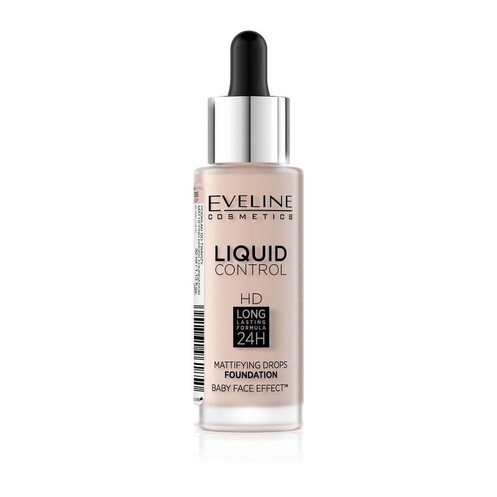 Grima bāze Eveline Liquid Control HD Mattifying Drops 32 ml cena un informācija | Grima bāzes, tonālie krēmi, pūderi | 220.lv