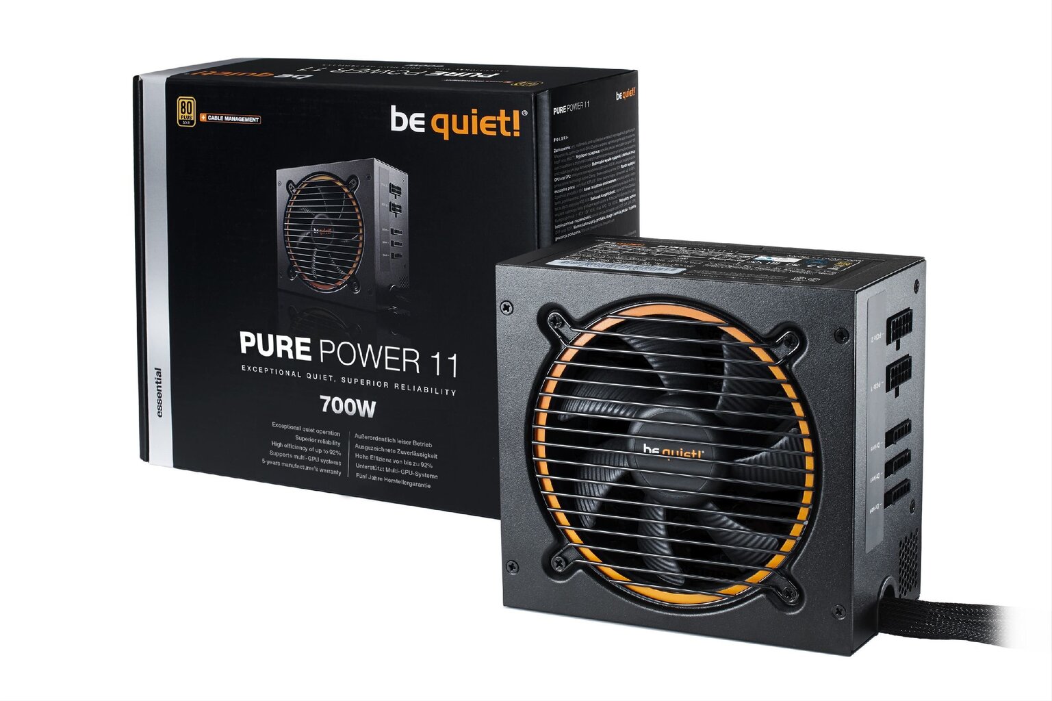 esi kluss! Pure Power 11 700W barošanas bloks 20+4 pin ATX ATX Black цена и информация | Barošanas bloki (PSU) | 220.lv