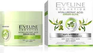 Mitrinošs krēms pret grumbām ar olīvu lapu ekstraktu Eveline Nature Line 3D Green Olive 50 ml cena un informācija | Sejas krēmi | 220.lv