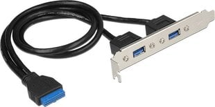 Delock Bracket z 2 portami USB 3.0 (84836) цена и информация | Коммутационная панель 24 порта кат. 6 UTP Lanberg PPU6-1024-B | 220.lv