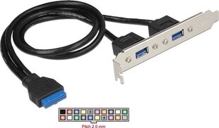 Delock Bracket z 2 portami USB 3.0 (84836) cena un informācija | Piederumi korpusiem | 220.lv