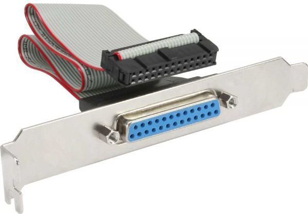InLine Parallel Slot Bracket with 25 Pin Sub-D Socket to 26 Pin female 0.5m (33225A) cena un informācija | Piederumi korpusiem | 220.lv
