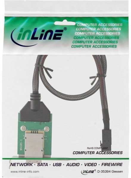 InLine SAS HD Low Profile Adapter Bracket ext. SFF-8088 to int. SFF-8643 0.5m (27656A) cena un informācija | Piederumi korpusiem | 220.lv