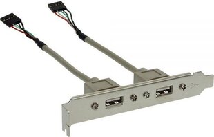 InLine Slot Bracket 2x USB 2.0 Type A female to 2x 5 Pin internal header 0.3m (33390) цена и информация | Аксессуары для корпусов | 220.lv