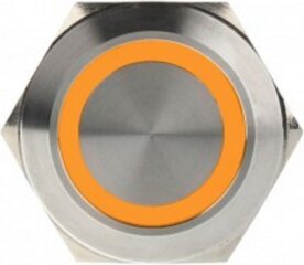 Светодиодная кнопка DimasTech 25 мм оранжевая (PD065) цена и информация | Коммутационная панель 24 порта кат. 6 UTP Lanberg PPU6-1024-B | 220.lv
