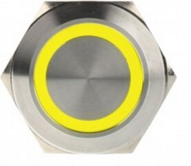 Светодиодная кнопка DimasTech 25 мм желтая (PD060) цена и информация | Коммутационная панель 24 порта кат. 6 UTP Lanberg PPU6-1024-B | 220.lv