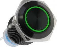 Lamptron Anti-Vandal Pushbutton переключатель 19мм Blackline Green (LAMP-SW1913L-H) цена и информация | Коммутационная панель 24 порта кат. 6 UTP Lanberg PPU6-1024-B | 220.lv