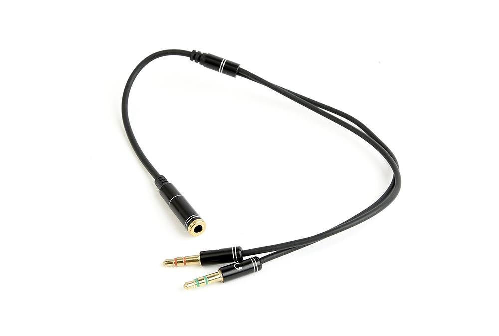 Gembird CCA-418M 3.5mm 4pin jack (F) - 2x3.5 mm stereo, 0.2m цена и информация | Kabeļi un vadi | 220.lv