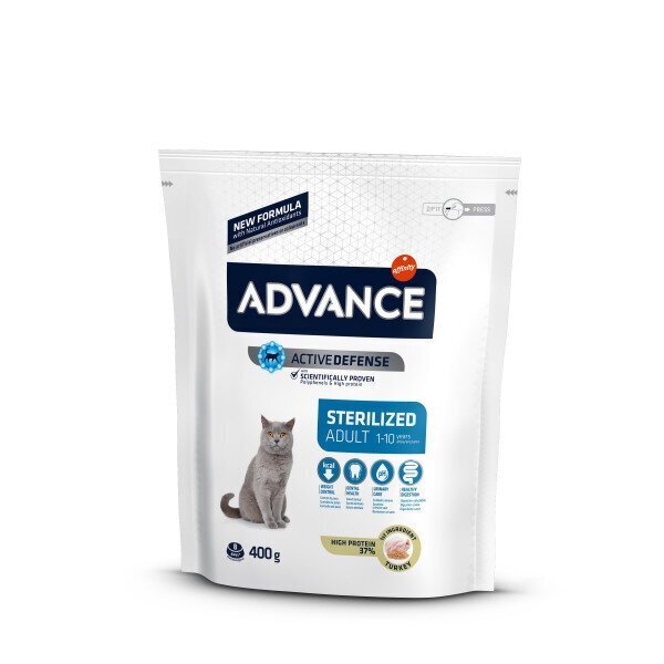 Advance Sterilized (tītars, mieži) 0.4 kg cena un informācija | Sausā barība kaķiem | 220.lv