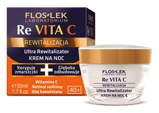 Nakts sejas krēms ar C vitamīnu un retinolu Floslek Re Vita C 40+ 50 ml cena un informācija | Sejas krēmi | 220.lv