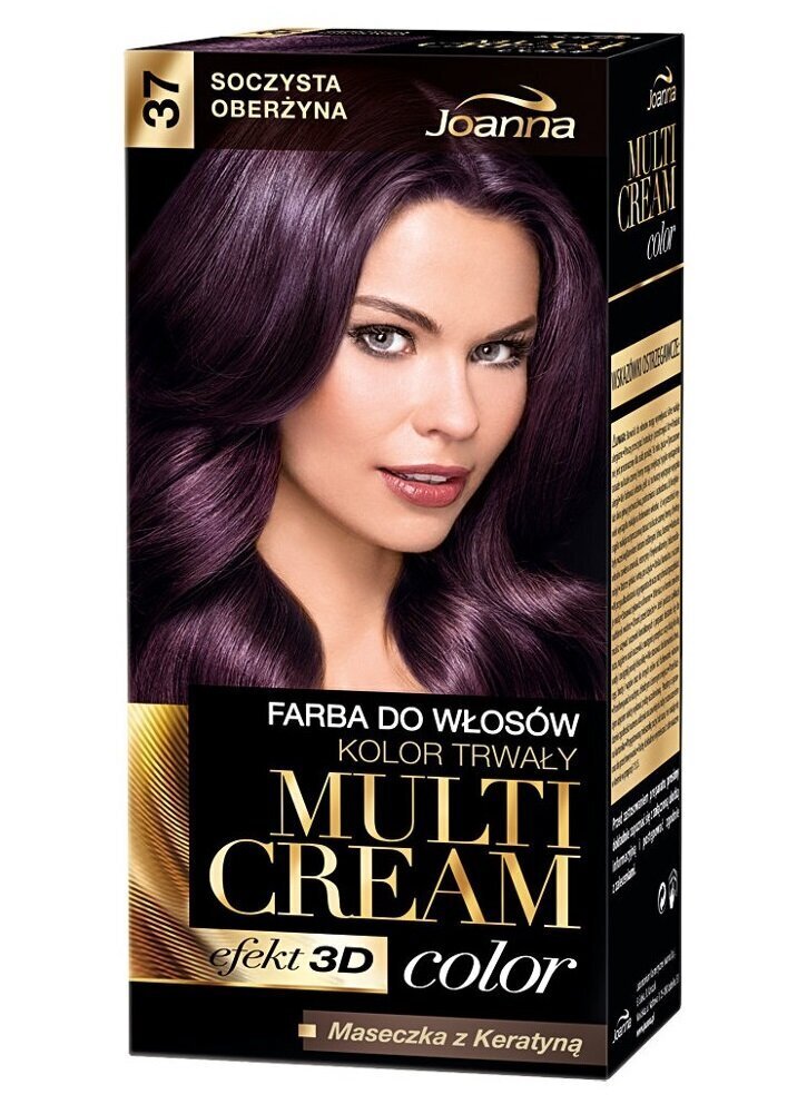 Matu krāsa Joanna Multi Cream Color 100 ml, 37 Juicy Eggplant cena un informācija | Matu krāsas | 220.lv