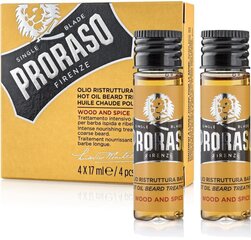 Proraso Wood & Spice Hot Oil Beard Treatment - Restructuring beard oil 68ml цена и информация | Косметика и средства для бритья | 220.lv