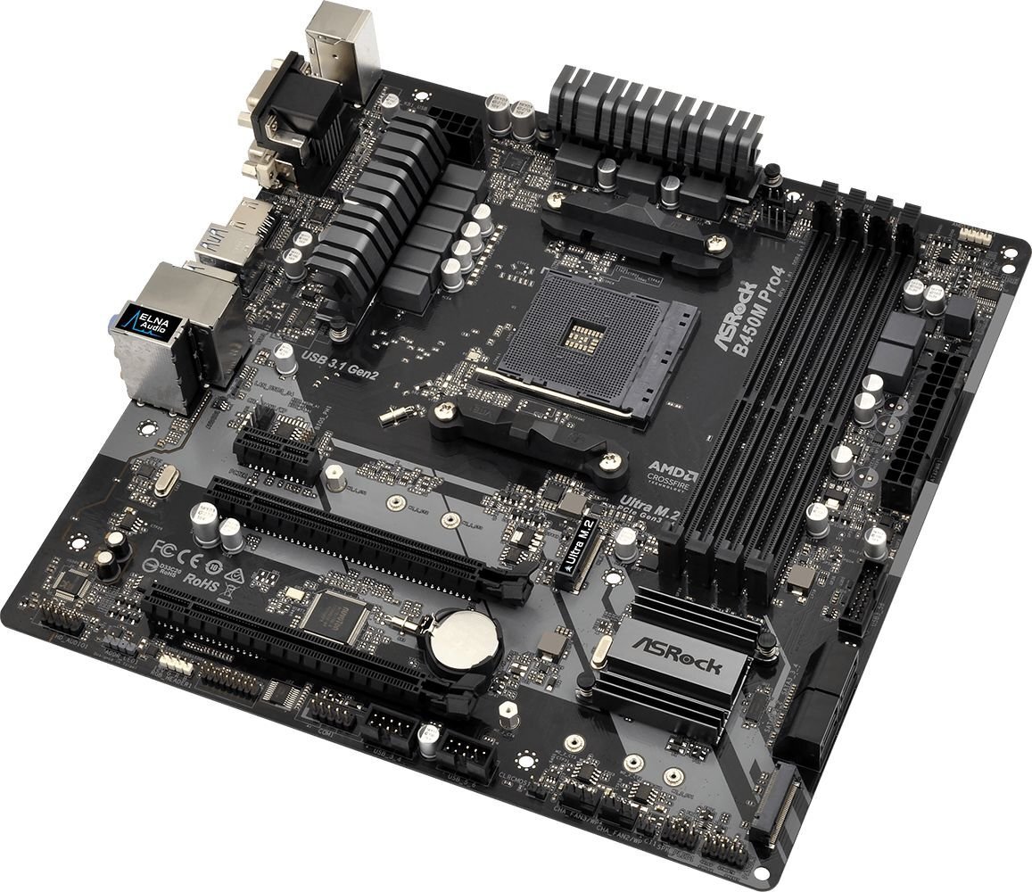 ASRock B450M Pro4 cena un informācija | Mātesplates | 220.lv