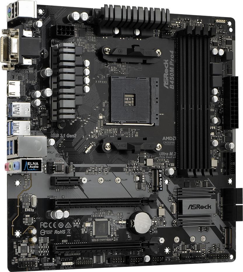 ASRock B450M Pro4 cena un informācija | Mātesplates | 220.lv