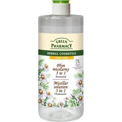 Micelārais ūdens ar Kumelīšu ekstraktu Green Pharmacy 3in1 500 ml цена и информация | Средства для очищения лица | 220.lv