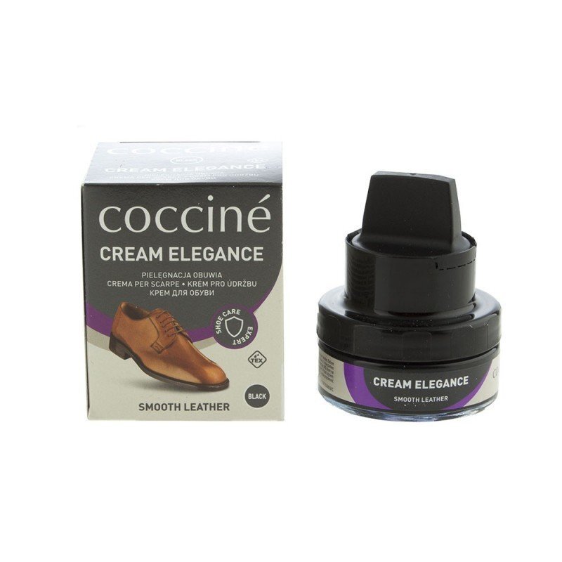 Coccine melnas krāsas apavu smēre ar sūkli Nr.02 Cream Elegance, 50 ml cena un informācija | Līdzekļi apģērbu un apavu kopšanai | 220.lv