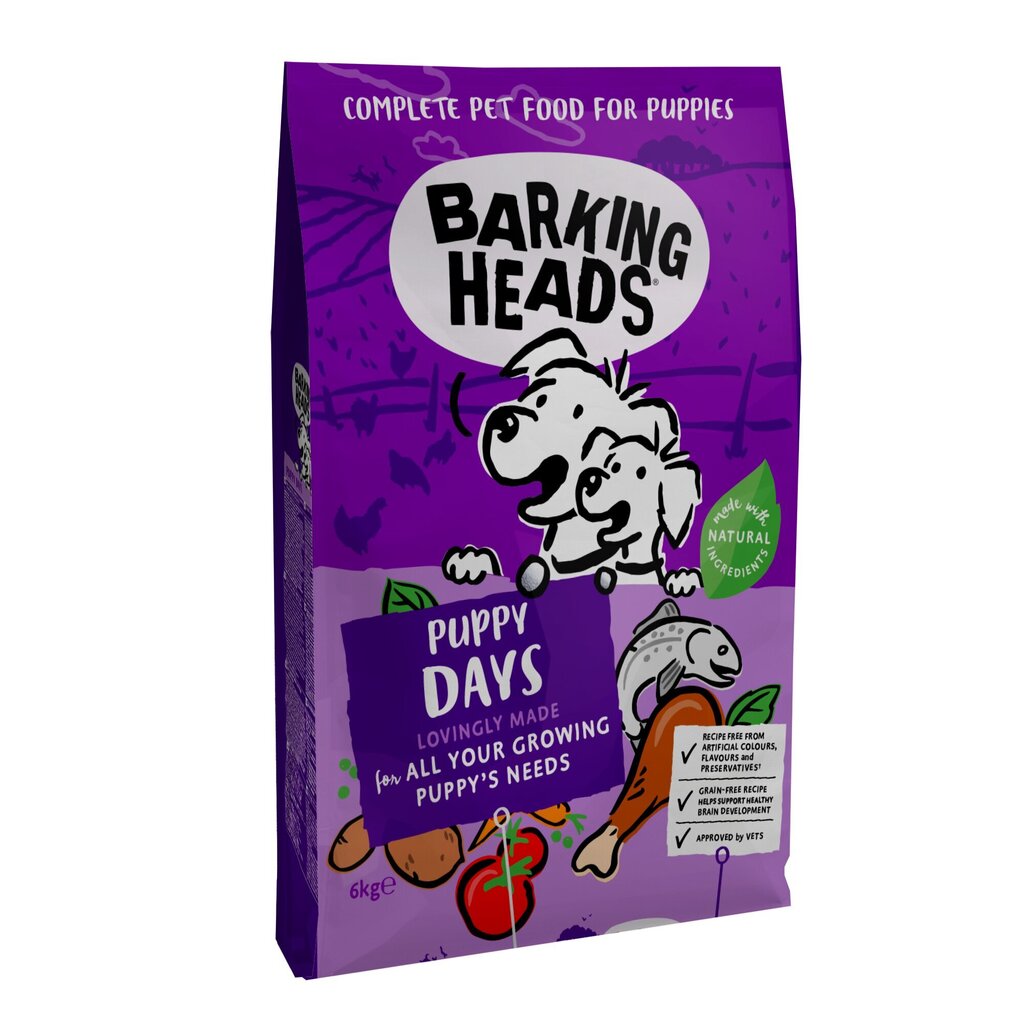 Barking heads augošiem kucēniem Puppy Days, 6 kg cena un informācija | Sausā barība suņiem | 220.lv