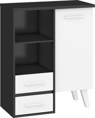 Шкафчик Nordis 1D2S, черный/белый цена и информация | Шкафчики в гостиную | 220.lv