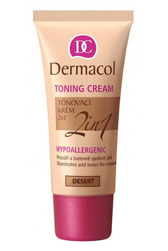 Mitrinošs sejas krēms un grima pamats Dermacol Toning Cream 2in1 50 ml cena un informācija | Sejas krēmi | 220.lv